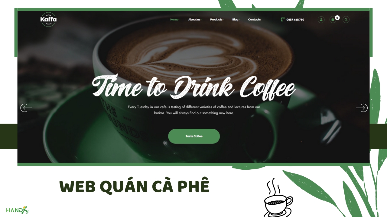 Thiết Kế Website Quán Cà Phê (Cafe) Sáng Tạo | Trải Nghiệm Độc Đáo